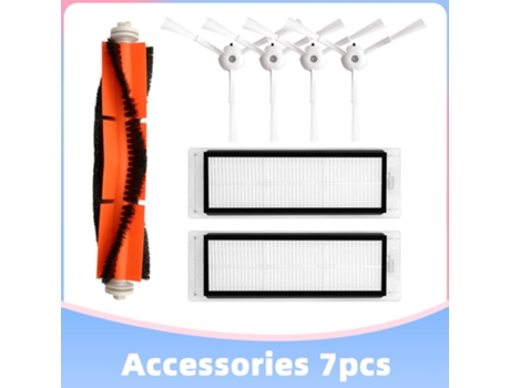 Juego de accesorios (2 filtros Hepa, 1 cepillo principal, 4 cepillos laterales) para Roborock S5 S6 S5 Max S6 Maxv S50 S55 S60, Kits de aspiradora