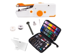 Máquina de coser portátil, herramientas de costura manual con aguja e hilo, ideal para viajes, hogar y principiantes, color naranja Cuich