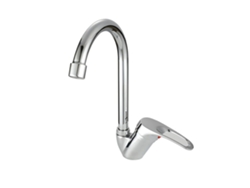 Grifo de cocina giratorio de aleación con una sola mano para agua caliente y fría
