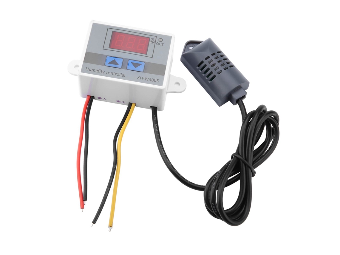 Controlador Digital De Humedad Xh-w3005 Con Sensor De 0~99% Hr Y Botones De Configuración.