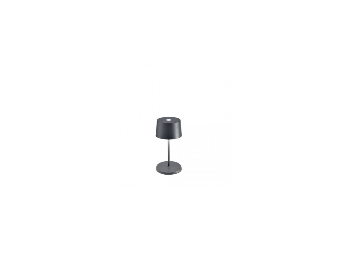Lámpara de mesa LED Olivia pro mini gris oscuro recargable y regulable ZAFFERANO