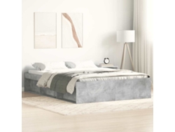 Estructura De Cama Gris Hormigón 140x190 Cm