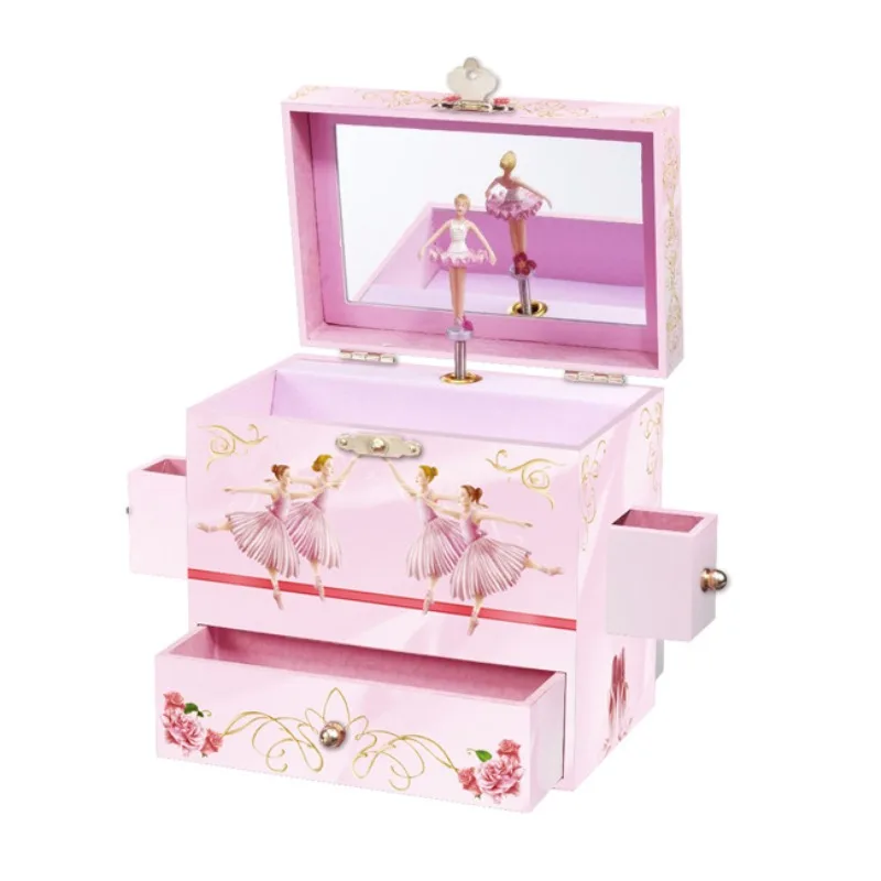 (15,2 X 10,1 X 15,1 Cm) Regalo De Navidad Para El Día Del Niño: Caja De Música De Ballet Con Múltiples Cajones Y Joyero