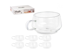 Paquete de 6 copos de té de borosilicato de doble pared, capacidad de 280 ml.