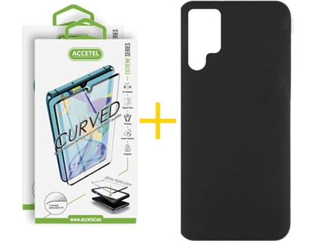 Carcasa + 2 Protectores de Pantalla para Samsung Galaxy S22 Ultra 5G ACCETEL Negro