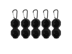 2026-5 Piezas Funda Doble De Silicona Para Pelotas De Golf Portátil Protectora Bolsa Holder Negro