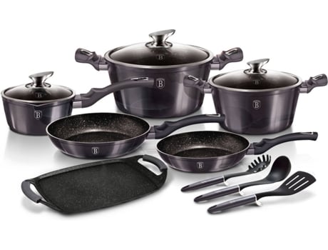 Batería de Cocina BERLINGER HAUS Carbon Pro Gris (12un)