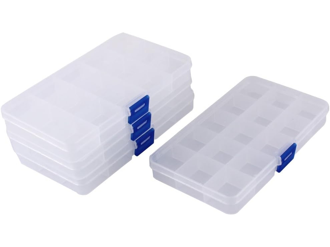 Caja De Almacenamiento De Componentes Electrónicos De Plástico Con 15 Compartimentos