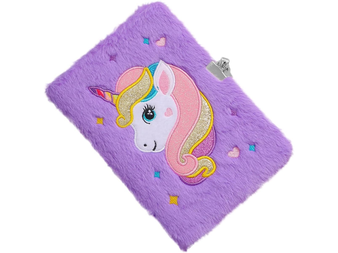 Cuaderno Con Cierre De Peluche De Unicornio, Diario Decorativo Para Niñas