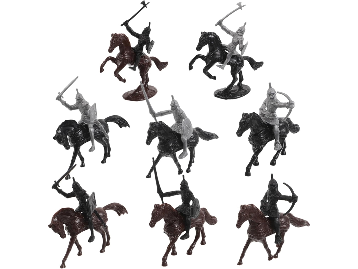 Juego Interactivo De 32 Figuras Medievales: Soldados, Guerreros Y Caballos.