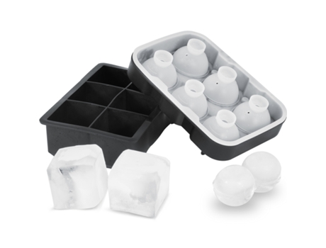 VEVOR Cubitera Molde para Cubitos de Hielo Redondo/Cuadrado con Tapa de Silicona