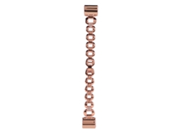 Pulsera Para Reloj Fitbit Charge2, Anillo Grande Con Diamantes, Material Metálico, Correa De Brazalete Inteligente De Moda En Oro Rosa