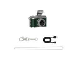Mini cámara MDUG con pantalla IPS de 0,96 pulgadas, 1080p, flash LED y múltiples filtros (verde, sin ranura para tarjeta TF)