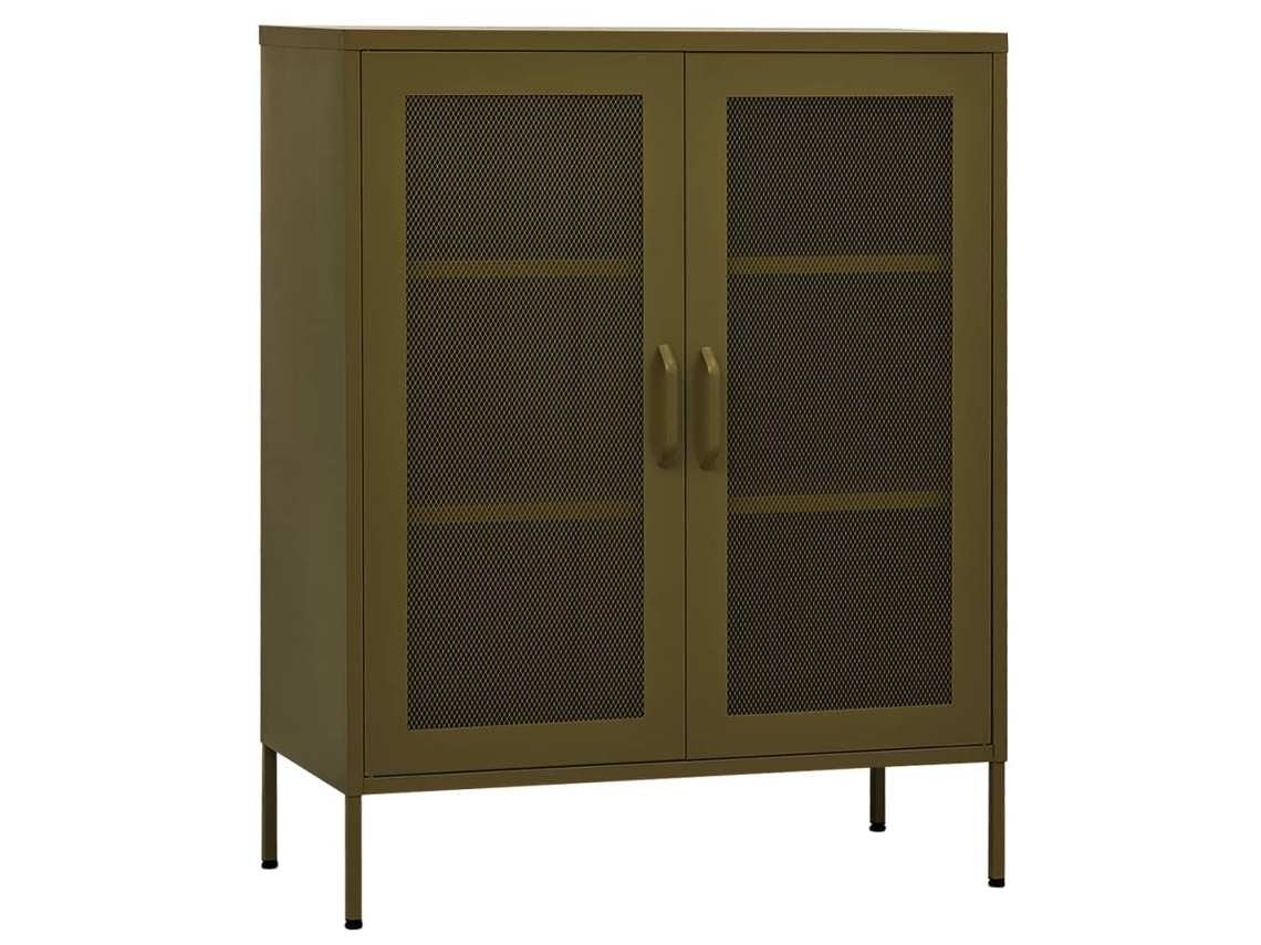 Mueble de almacenamiento de acero verde oliva MAISON EXCLUSIVE (80x35x101,5 cm)