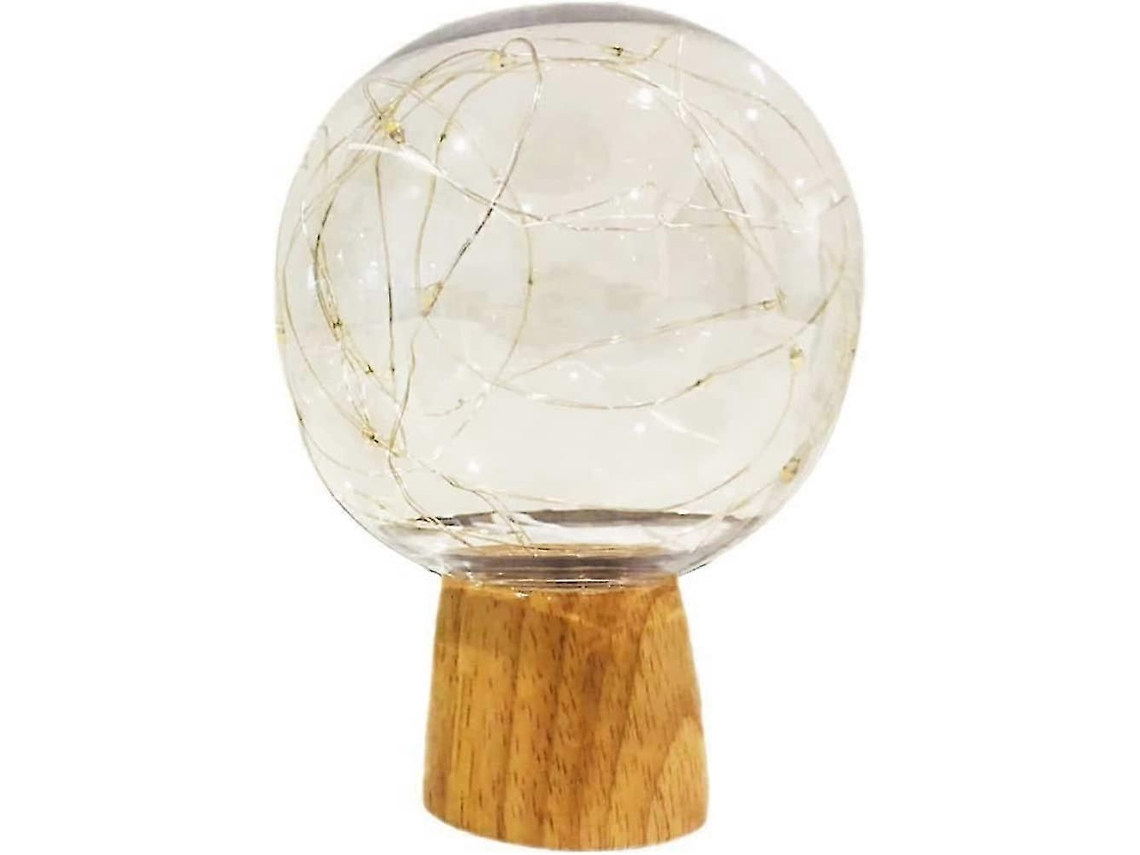 Lámpara de noche de bola de cristal, bola de vidrio, luz nocturna LED, esfera, recargable por USB, Rosewell