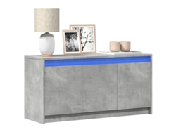 Mueble de TV con luces LED fabricado en derivados de madera, color cemento gris Wsd479013 Lovely Home
