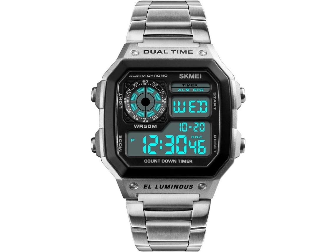 Reloj de pulsera multifuncional impermeable de cuarzo digital de lujo para hombre de Facpoet