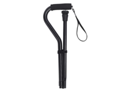 Bastón plegable de aluminio, 2 secciones, mango ergonómico ajustable, antideslizante, ideal para excursiones al aire libre.