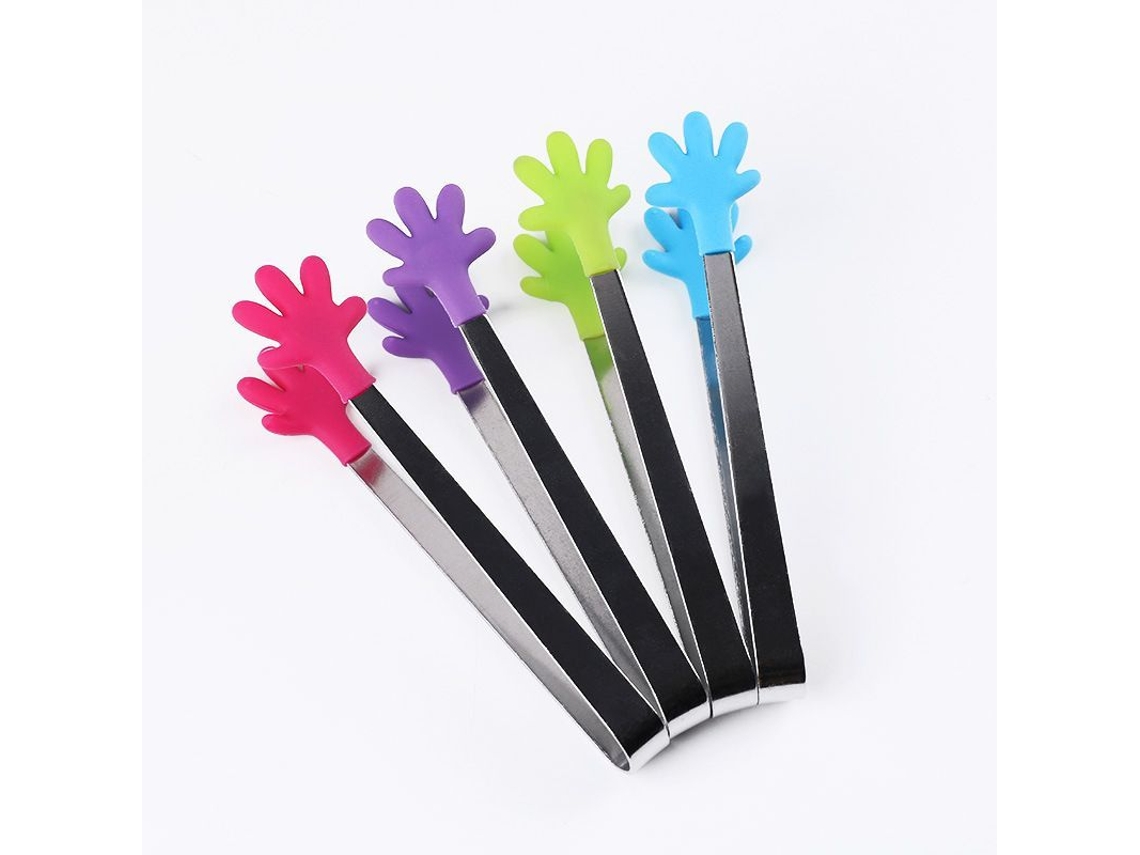2026-31693-pinzas Mini De Acero Inoxidable Con Cabezas De Silicona, Herramientas De Cocina Ideales Para Buffets Y Fiesta