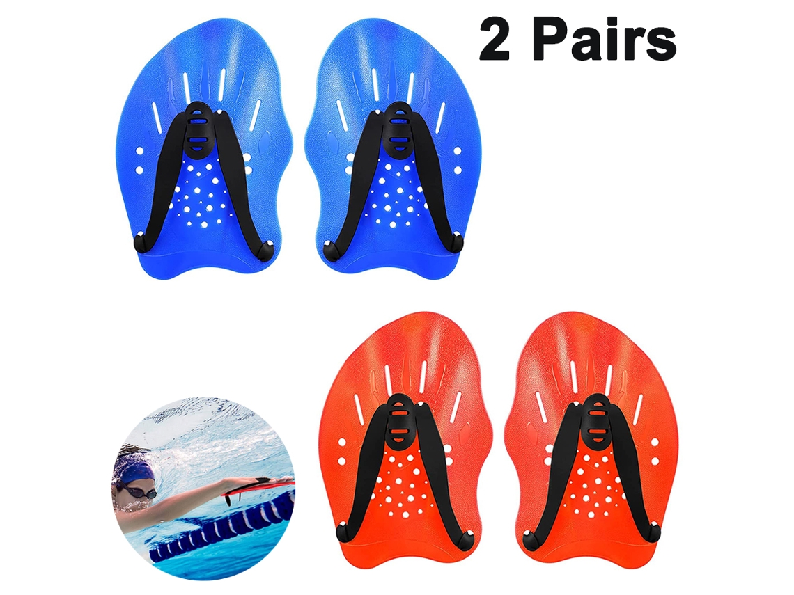 MEOIRUERY 2 Pares de Palas para Natación, Palas Ajustables para Entrenamiento de Buceo y Natación, Accesorio para Entrenamiento de Brazos en Adultos y Niños