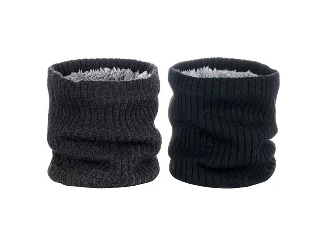Jinwei-2pcs Bufanda Cuello Invierno Tejida Antiviento Caliente Para Hombre Mujer Gaiter De Cuello