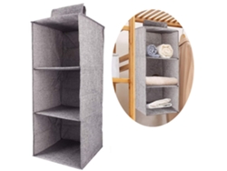 Organizador de armario colgante plegable, estante de 5 compartimentos anchos, sistema de almacenamiento compacto