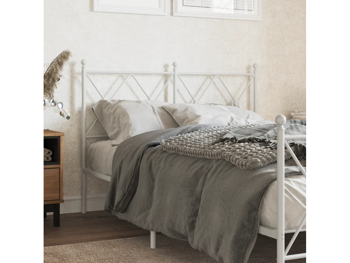 Cabecero De Metal Blanco 120 Cm