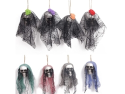 2026-adornos De Calaveras Para Halloween Linjou 8 Piezas Decoración De Fiesta Material Espuma Y Encaje