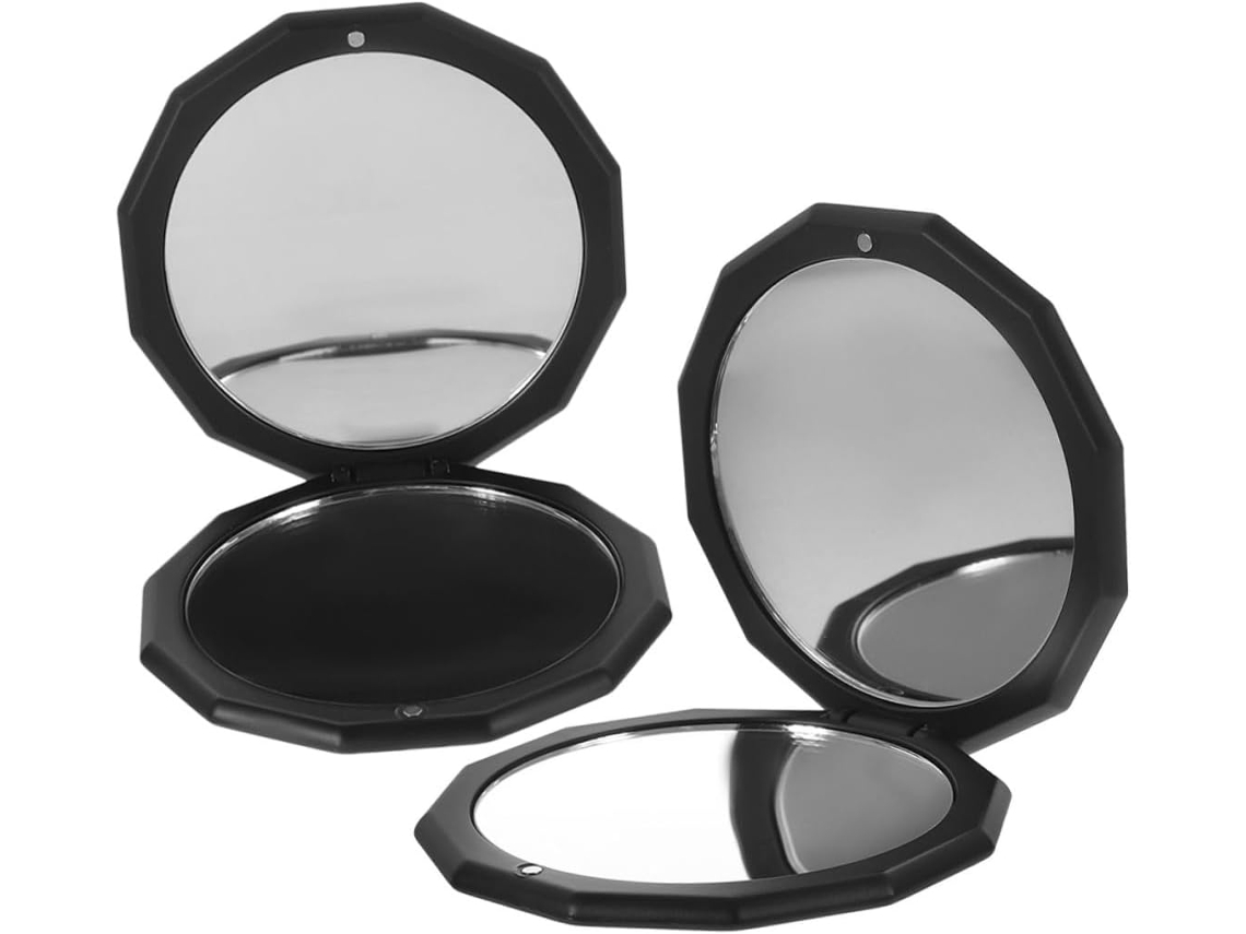 2pièces Miroirs De Maquillage Compactos Pliables Double Face Con Loupe De Poche Portátils Para Re...