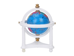 Globo Terráqueo Giratorio En Miniatura Para La Decoración De La Sala De Estudio De La Casa De Muñecas A Escala 1/12 (blanco)