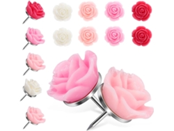 Chinchetas Decorativas De Resina Con Forma De Flor, Paquete De 40, Duraderas.