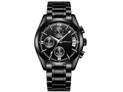 Reloj De Pulsera Para Hombre Con Tres Zonas Horarias, Cronógrafo, Movimiento De Cuarzo Y Brazalete De Acero Inoxidable.