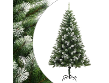 Árbol De Navidad Artificial Con Bisagras Y Nieve Flocada 210 cm VIDAXL