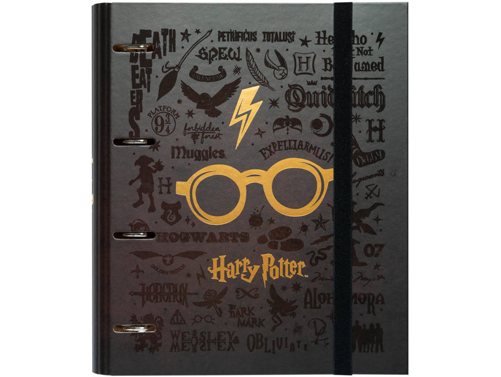 Dossier HARRY POTTER Premium (Negro - 46.5x36.5cm - 4 Anillos)
