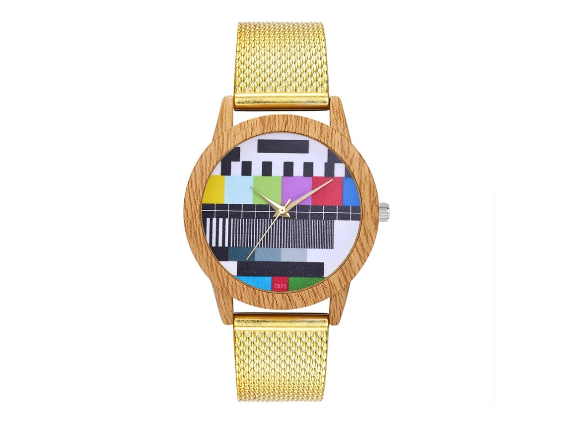 Reloj De Pulsera Unisex De Cuarzo Dorado Con Diseño Sencillo De Madera Zhoulianfa Fashion