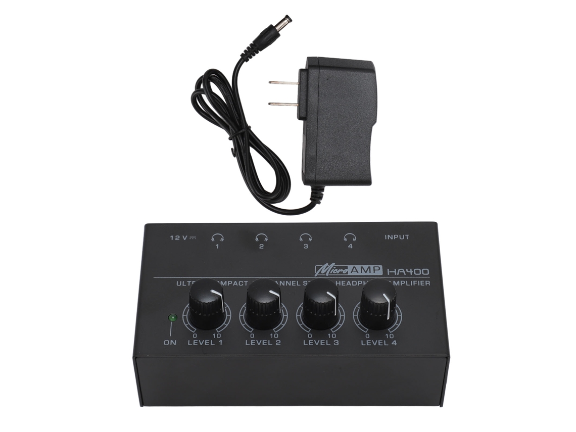 Amplificador De Auriculares Estéreo De 4 Canales, Bajo Nivel De Ruido, Potente Para Estudio Y Escenario, 100-240 V, Enchufe Estadounidense.