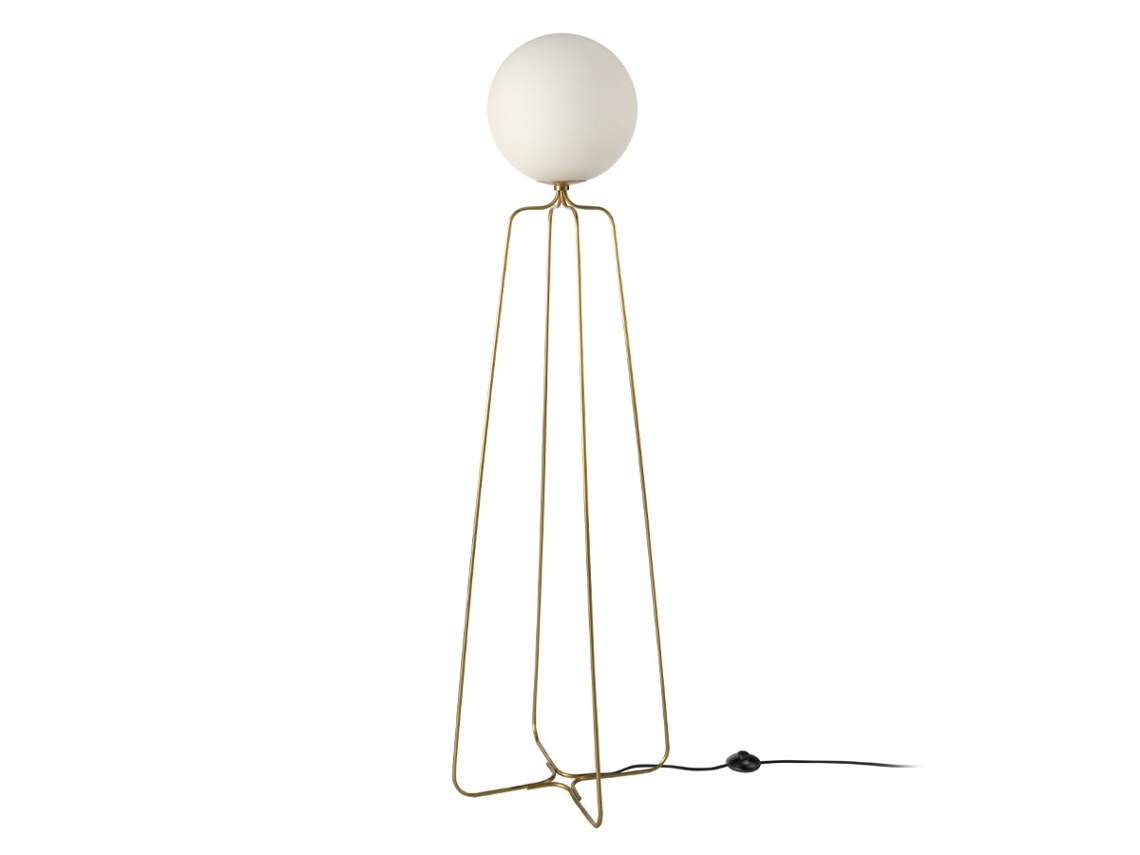 Lámpara de Pie  ANGEL CERDÁ S.L. 8047C-Lámpara (Blanco y Dorado - E27 - 13W - Acero Inoxidable)
