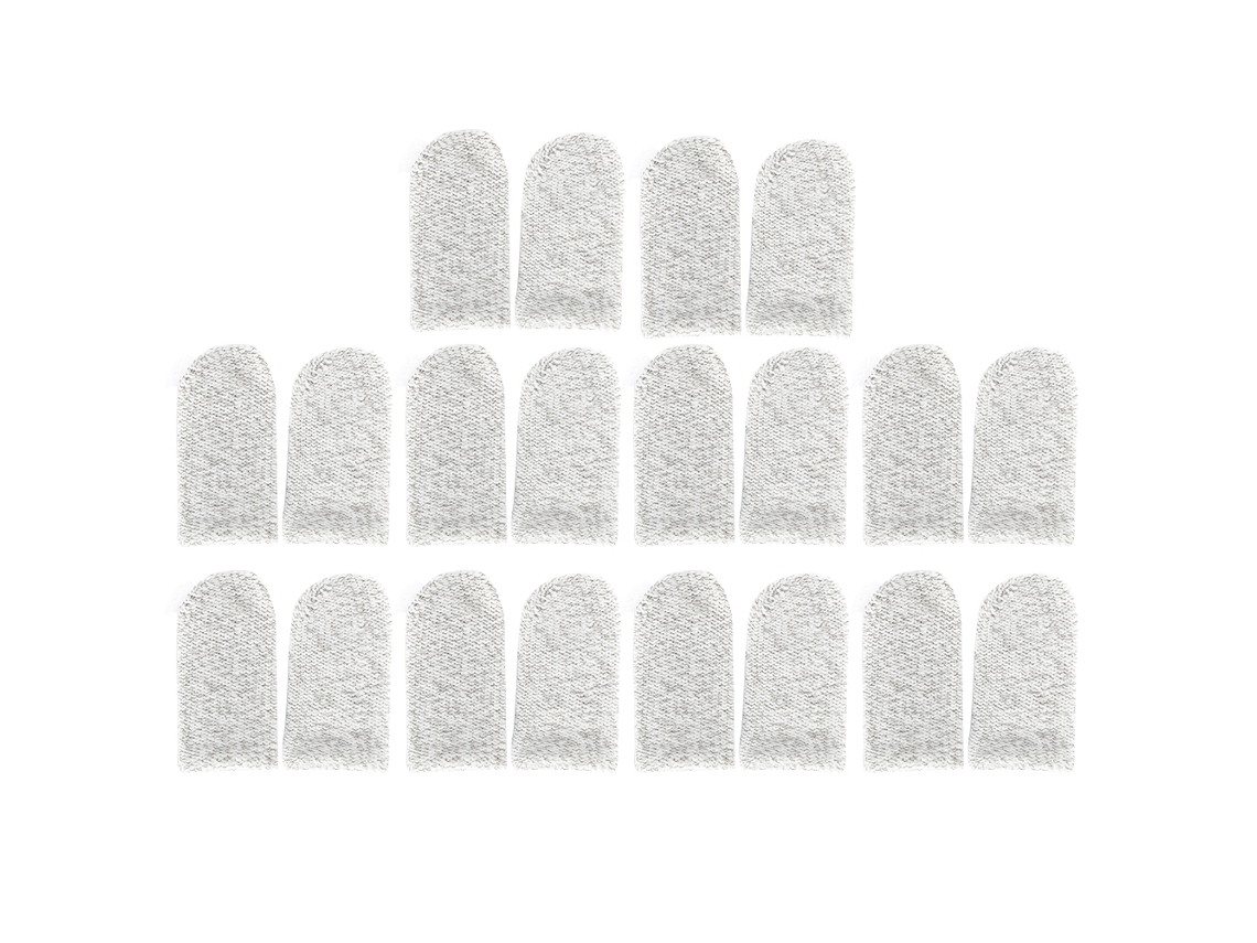 20 Unidades Mangas De Dedos Para Juegos Transpirables, Impermeables Al Sudor, De Nailon Gris Para Pantalla Táctil