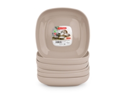 Conjunto de 6 Platos Reutilizables PLASTIC FORTE Cuadrados 17 cm