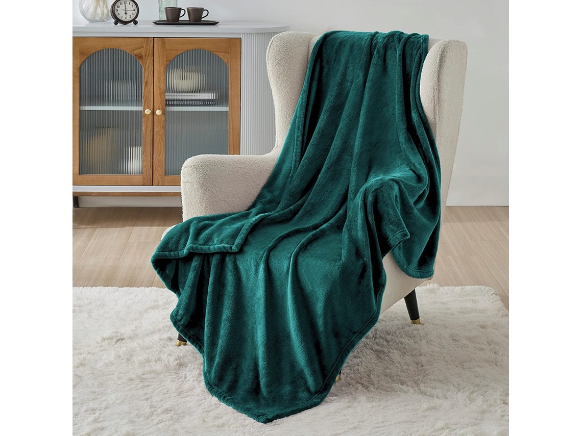 Manta Suave Verde Oscuro 150x200Cm-BOD HOME