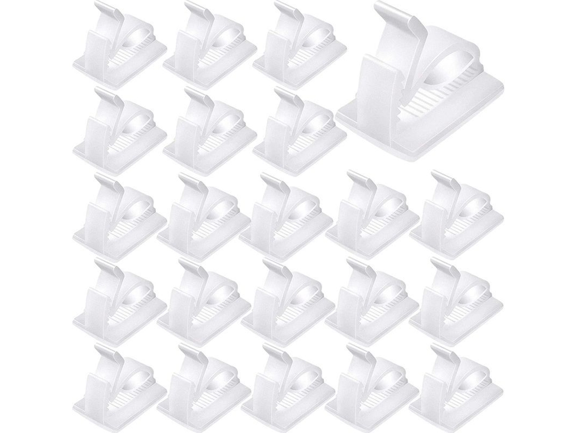 120 Clips Adhesivos Para Cables De Exterior, Organizador De Cables Portátil, Blanco (m)