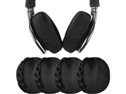 2 Pares De Fundas Elásticas, Lavables/higiénicas Y Retráctiles Para Auriculares De Licra, Color Negro.