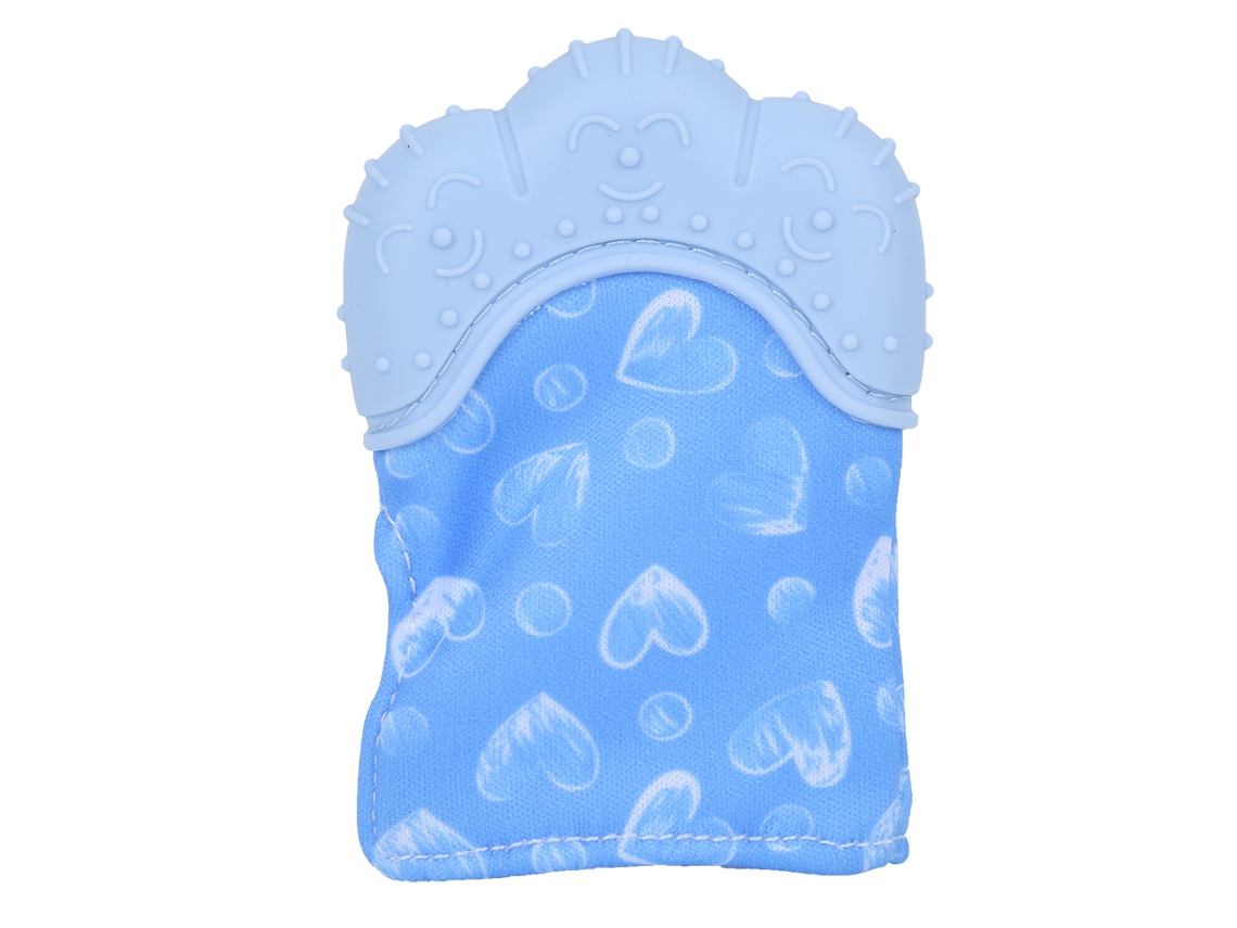 Guante De Silicona Para La Dentición Del Bebé, Para Aliviar El Dolor, Juguete Para El Chupete, Azul, A Partir De 3 Meses.