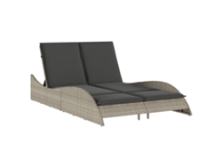 Chaise longue de mimbre gris claro con cojines MAISON EXCLUSIVE (114x205x73 cm)