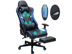 Silla de oficina, diseño ergonómico, altura ajustable, color negro y azul OEM
