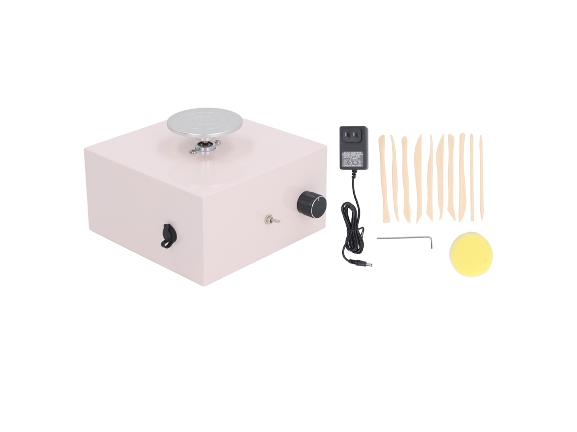 Ats-kit De Rueda De Alfarería Para Niños Principiantes Con Velocidad Ajustable Rotación Adelante/atsrás Máquina Eléctrica 100-240v Enchufe Us