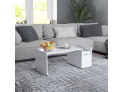 Mesa de Centro de Apoyo 90X45X35 Cm Contrachapado Blanco