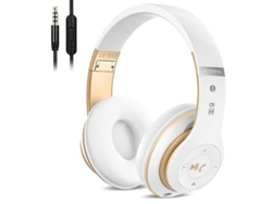 Auriculares Bluetooth Plegables Yizhood A6s Con Micrófono Fm Integrado Y Control De Volumen, Color Blanco