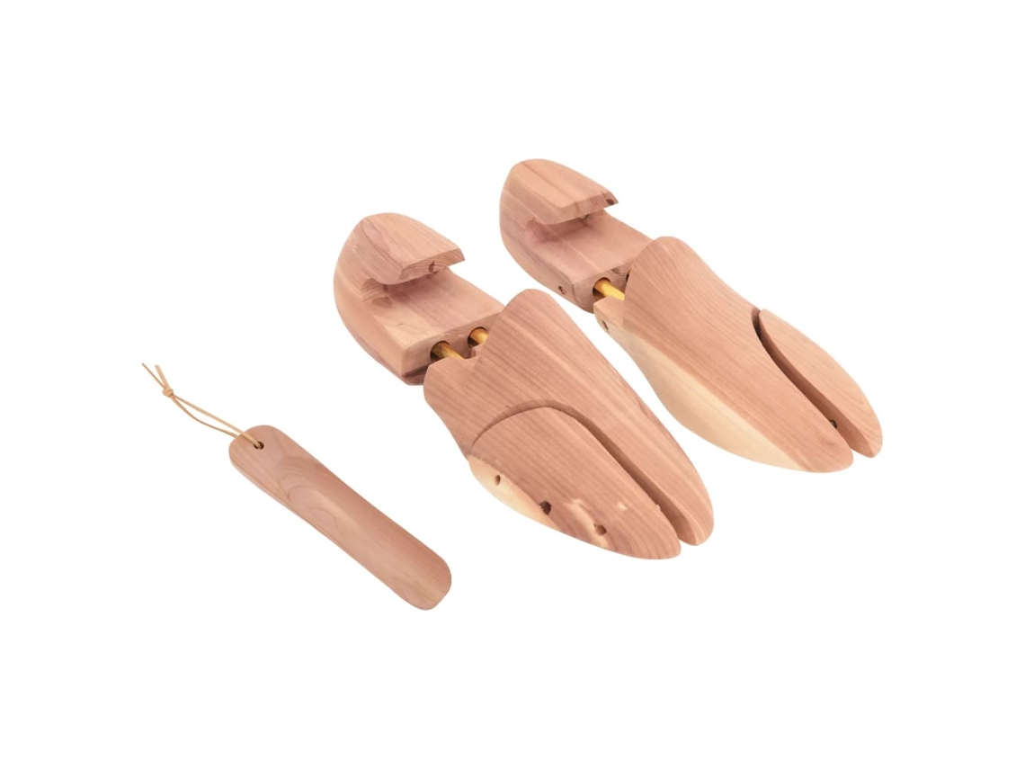 Estirador de zapatos con calzador VIDAXL madera maciza cedro (EU44-45)