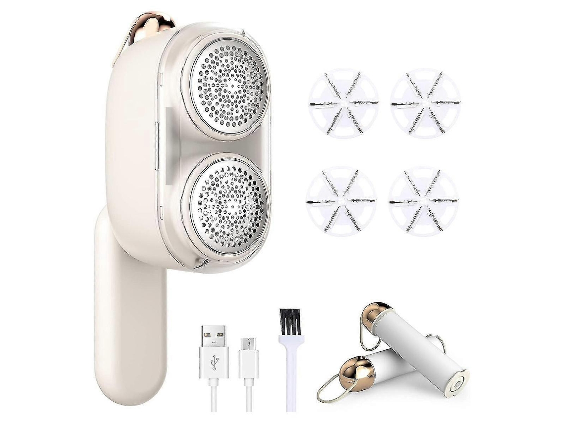 Quitapelusas eléctrico recargable para telas, con doble cabezal para ropa y sudor. Rosewell